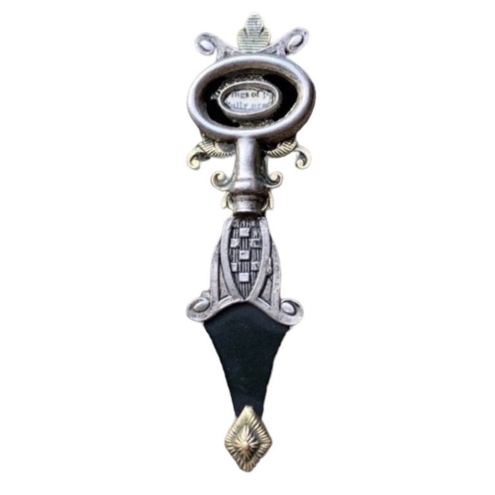 Unique One of Kind Silver Black Enamel Artesian Brooch Pin Jewelry - Picture 1 of 13